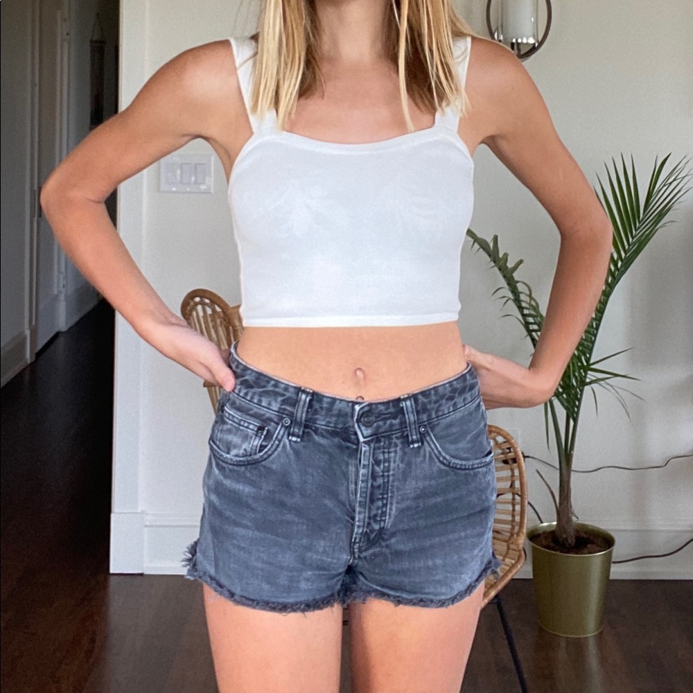 Free People Black Jean Shorts